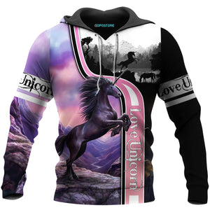 3D Clothing Love Unicorn 3D All Over Printed Shirts Custom Personalized Text Name Hoodie, Short, Sweater - Love Mine Gifts