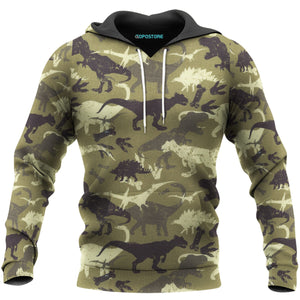 3D Clothing Dinosaur Camo 3D All Over Printed Shirts Custom Personalized Text Name Hoodie, Short, Sweater - Love Mine Gifts