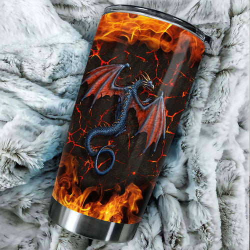 Tumbler Metal Dragon Stainless Steel Tumbler Customize Name, Text, Number, Image Travel Coffee Mug - Love Mine Gifts