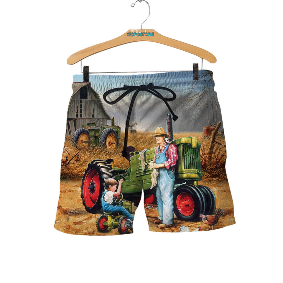 Childhood Tractor Farmer 3D All Over Printed Shirts