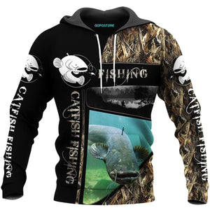3D Clothing Love Catfish Fishing 3D All Over Printed Shirts Custom Personalized Text Name Hoodie, Short, Sweater - Love Mine Gifts