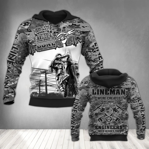 Apparel Premium Printed Lineman Camo Shirts Mei 3D All Over Printed Custom Text Name - Love Mine Gifts