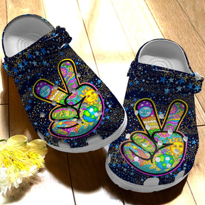 Clog Hippie Personalize Clog, Custom Name, Text, Fashion Style For Women, Men, Kid, Print 3D Hippie Lover 90 - Love Mine Gifts