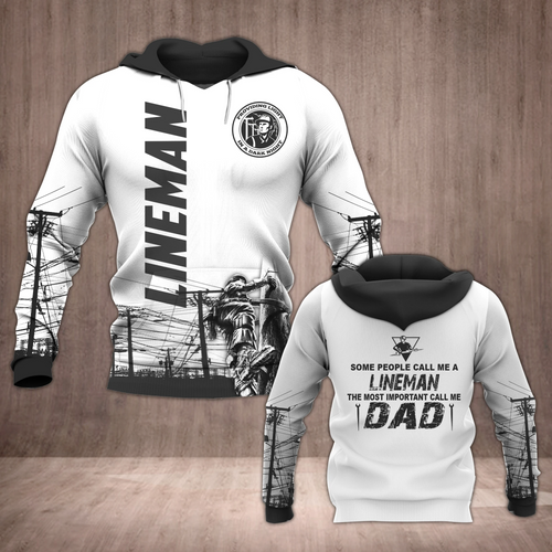 Apparel Premium Printed Lineman Dad Shirts Mei 3D All Over Printed Custom Text Name - Love Mine Gifts