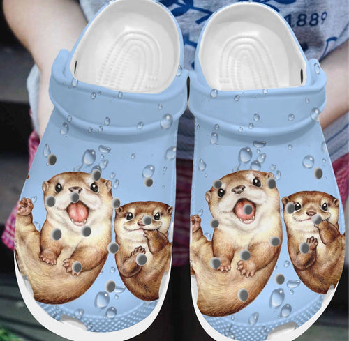 Clog Otter Personalized Clog, Custom Name, Text, Color, Number Fashion Style For Women, Men, Kid, Print 3D I Love Otters 4 - Love Mine Gifts