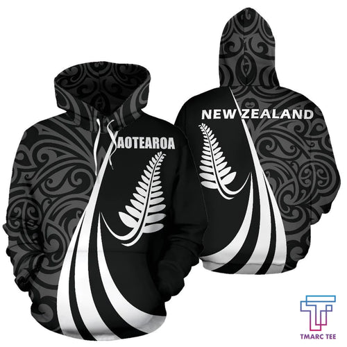 Apparel New Zealand Maori Silver Fern Hoodie White Pl 3D All Over Printed Custom Text Name - Love Mine Gifts