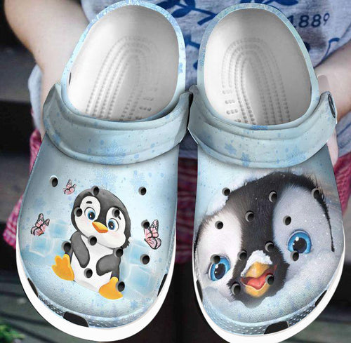 Clog Penguin Personalize Clog, Custom Name Text On Sandal Fashion Style For Women, Men, Kid - Love Mine Gifts