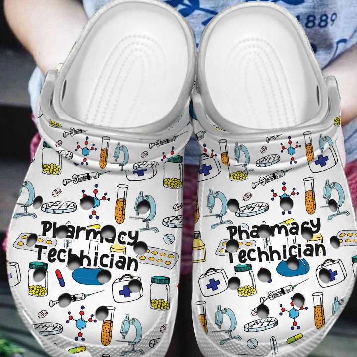 Clog Pharmacy Personalized Clog, Custom Name, Text, Color, Number Fashion Style For Women, Men, Kid, Print 3D Pharmacy Technician - Love Mine Gifts