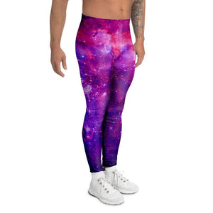 Legging Purple Galaxy Space Men's Leggings Sport, Yoga, Gym, Fitness, Running - Love Mine Gifts
