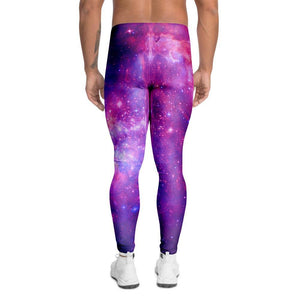 Legging Purple Galaxy Space Men's Leggings Sport, Yoga, Gym, Fitness, Running - Love Mine Gifts
