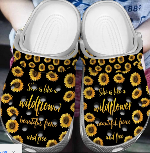 Sunflower Personalized Clog, Custom Name, Text, Color, Number Fashion Style For Women, Men, Kid, Print 3D Like A Wildflower