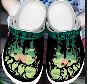 Clog Bigfoot I Hate People Monster Outdoor Boy Girl Clog Personalize Name, Text - Love Mine Gifts