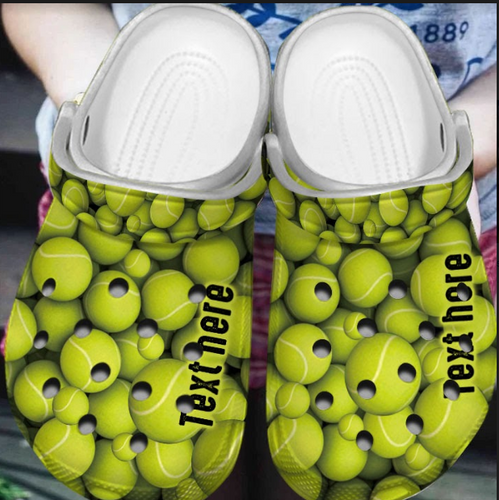 Clog Tennis Personalize Clog, Custom Name, Text, Fashion Style For Women, Men, Kid, Print 3D Personalized Tennis Balls - Love Mine Gifts