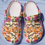Clog Mama And Baby Sloth Lovely Sloths Clog Personalize Name, Text Son Daughter - Love Mine Gifts