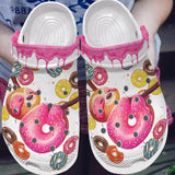 Clog Sloth Personalized Clog, Custom Name, Text, Color, Number Fashion Style For Women, Men, Kid, Print 3D Glazy Donut - Love Mine Gifts