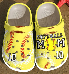 Clog Softball Personalized Clog, Custom Name, Text, Color, Number Fashion Style For Women, Men, Kid, Print 3D Softball Mom - Love Mine Gifts