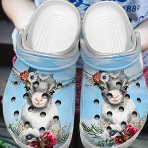 Clog Goat Personalized Clog, Custom Name, Text, Color, Number Fashion Style For Women, Men, Kid, Print 3D Happy Goats - Love Mine Gifts