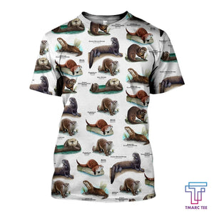 Apparel Otters Of The World Shirts And Shorts 3D All Over Printed Custom Text Name - Love Mine Gifts