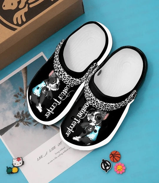 Clog Mama's Boston Terrier Personalize Clog, Custom Name Text On Sandal Fashion Style For Women, Men, Kid - Love Mine Gifts