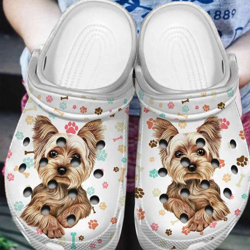 Clog Yorkshire Personalized Clog, Custom Name, Text, Color, Number Fashion Style For Women, Men, Kid, Print 3D Baby Yorkies - Love Mine Gifts