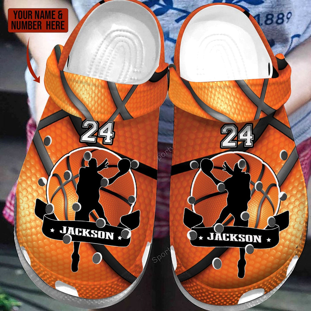  Name & Number Basketball Player Hoop #161221L Personalized Clogs