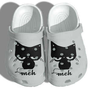 Anime Black Cat Meh Meh Funny Shoes Cat Cute Love Shoes Gifts Personalized Clogs