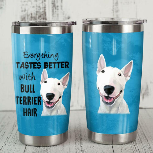Tumbler Bull Terrier Dog Steel Personalized Stainless Steel Tumbler Customize Name, Text, Number Mr0704 69O51 - Love Mine Gifts