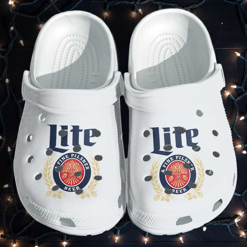 Miller Lite Funny Beer Drinking Shoes Gifts For Fathers Day 2022 Cr-Bud04 - Gigo Smart Personalized Clogs