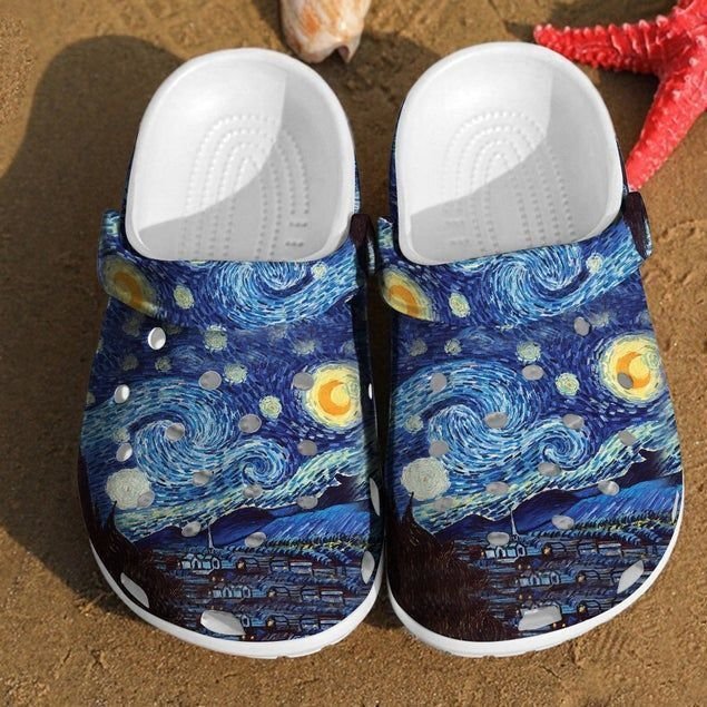 Starry Night Vincent Van Gogh Paintings Rubber Comfy Footwear Personalized Clogs