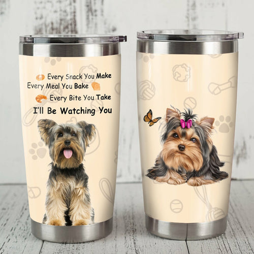 Tumbler Yorkshire Terrier Dog Steel Custom Personalized Stainless Steel Tumbler Customize Name, Text, Number Jr2204 87O34 - Love Mine Gifts
