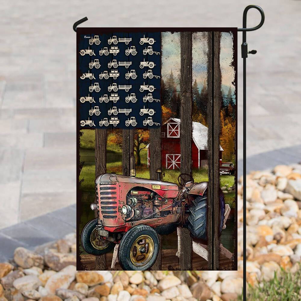 American Tractor Flag | Garden Flag | Double Sided House Flag