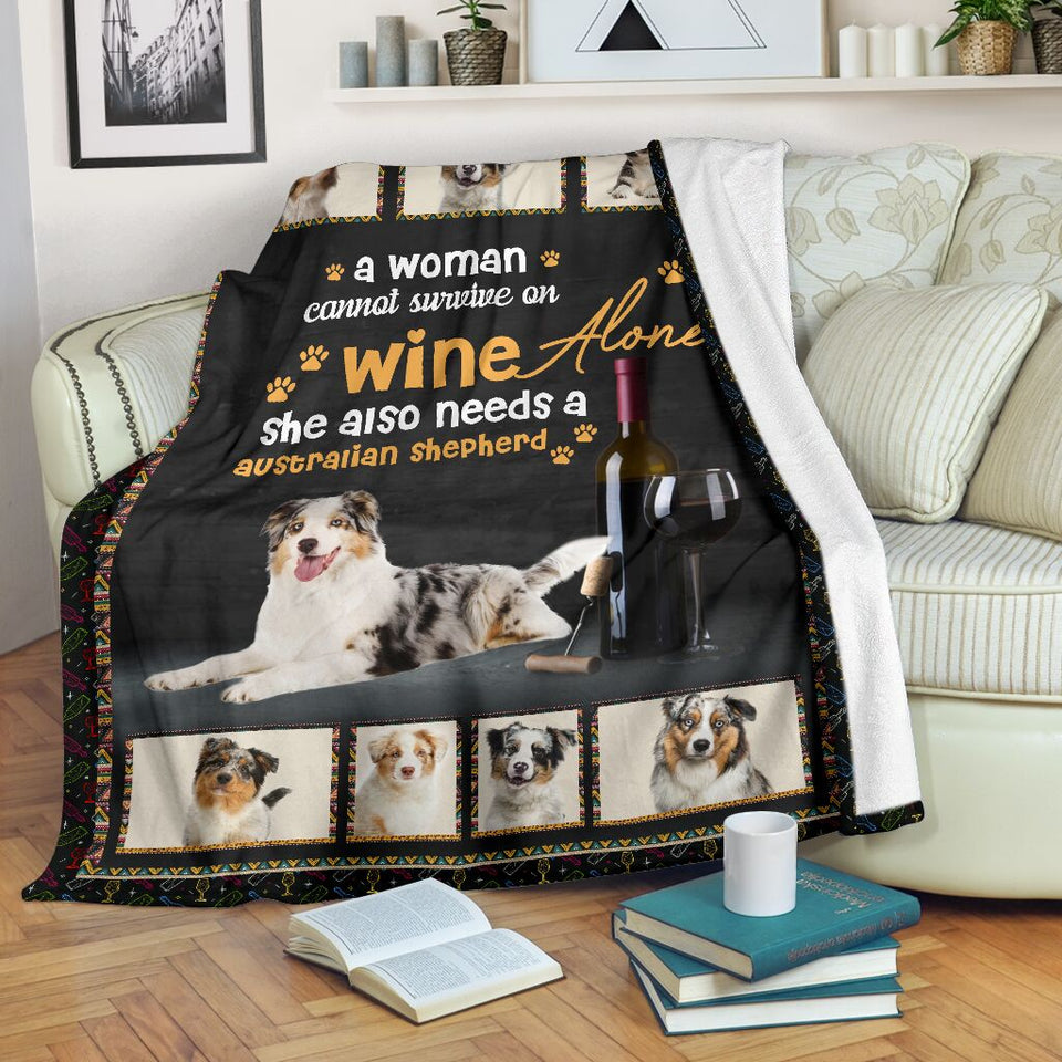 Australian Shepherd Wine She Need Blanket