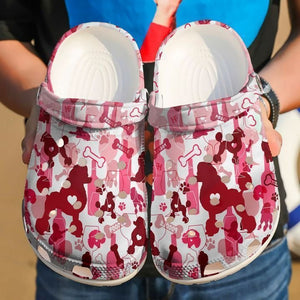 Poodle Wine Shoes Personalized Clogs