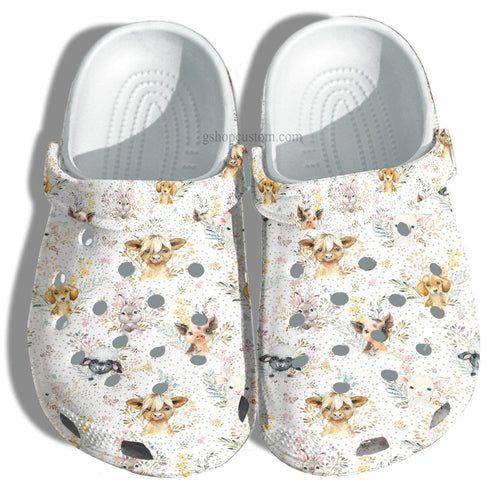 Animal Love Cow Bunny Dog Shoes Gift Daughter Birthday- Kind Girl Love Animal Shoes For Women Personalized Clogs