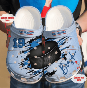 Custom Name Number Ice Hockey Lover Sport Shoes Personalized Clogs