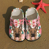 German Shepherd Dog Flower 7 Gift For Lover Rubber Comfy Footwear Personalized Clogs