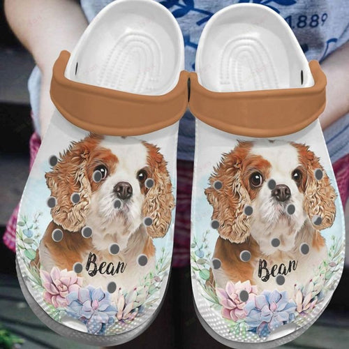 Clog Spaniel Cavalier Spaniel And Succulents Classic Personalized Clogs - Love Mine Gifts