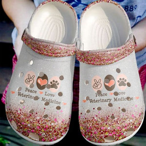 Vet Tech Peace Love Veterinary Medicine Sku 2578 Custom Sneakers Name Shoes Personalized Clogs