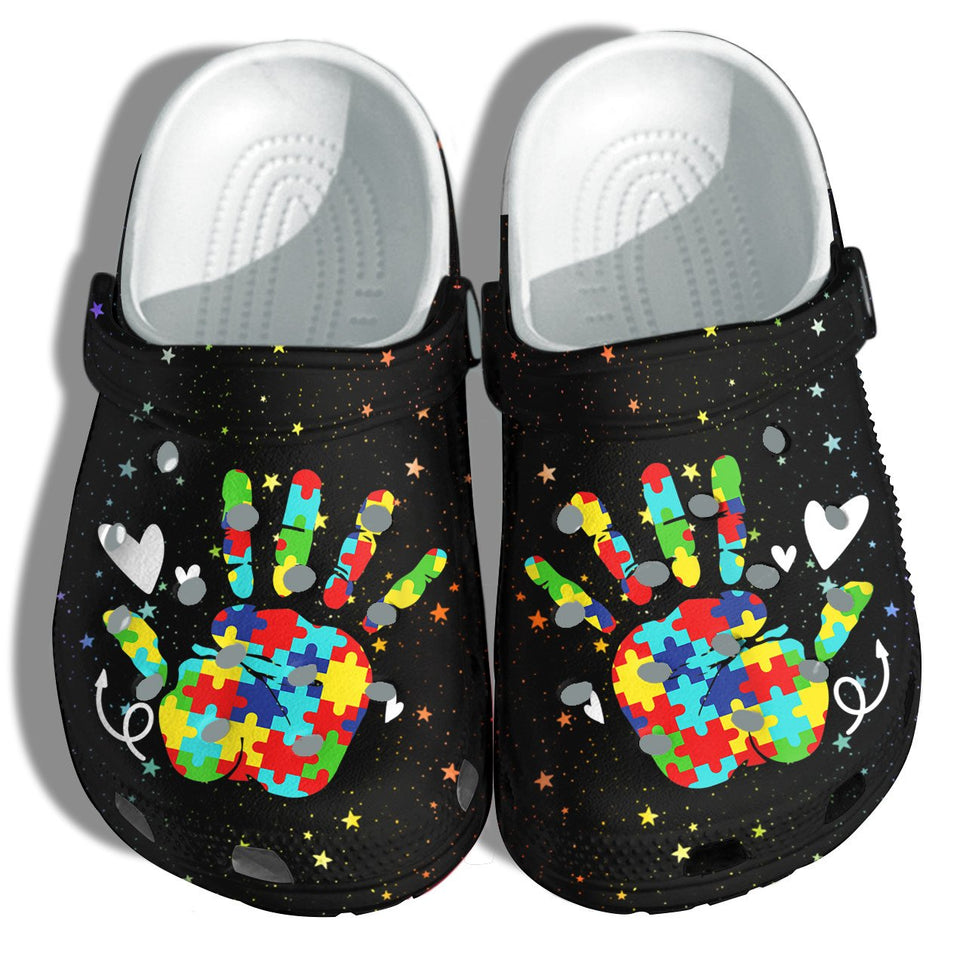 Autism Awareness Hand Puzzel Shoes - Be Kind Shoes Croc Gifts For Women Daughter - Cr-Ne0011 Personalized Clogs