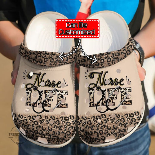 Nurse Nurse Nursing Life Cheetah Shoes Personalized Clogs
