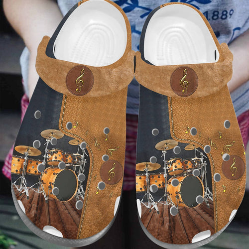 Drum Whitesole Drummer Personalized Clogs
