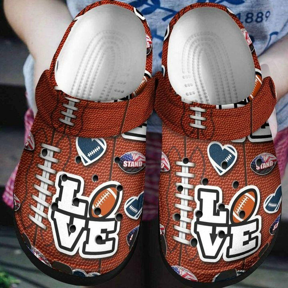 American Football Love 102 Gift For Lover Rubber Comfy Footwear Personalized Clogs