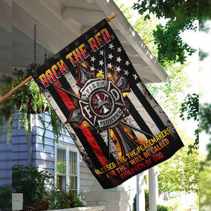 Back The Red Firefighter Flag | Garden Flag | Double Sided House Flag