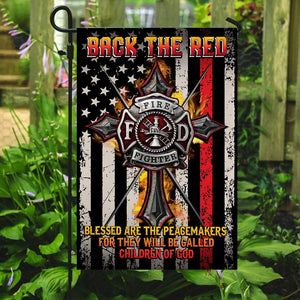 Back The Red Firefighter Flag | Garden Flag | Double Sided House Flag