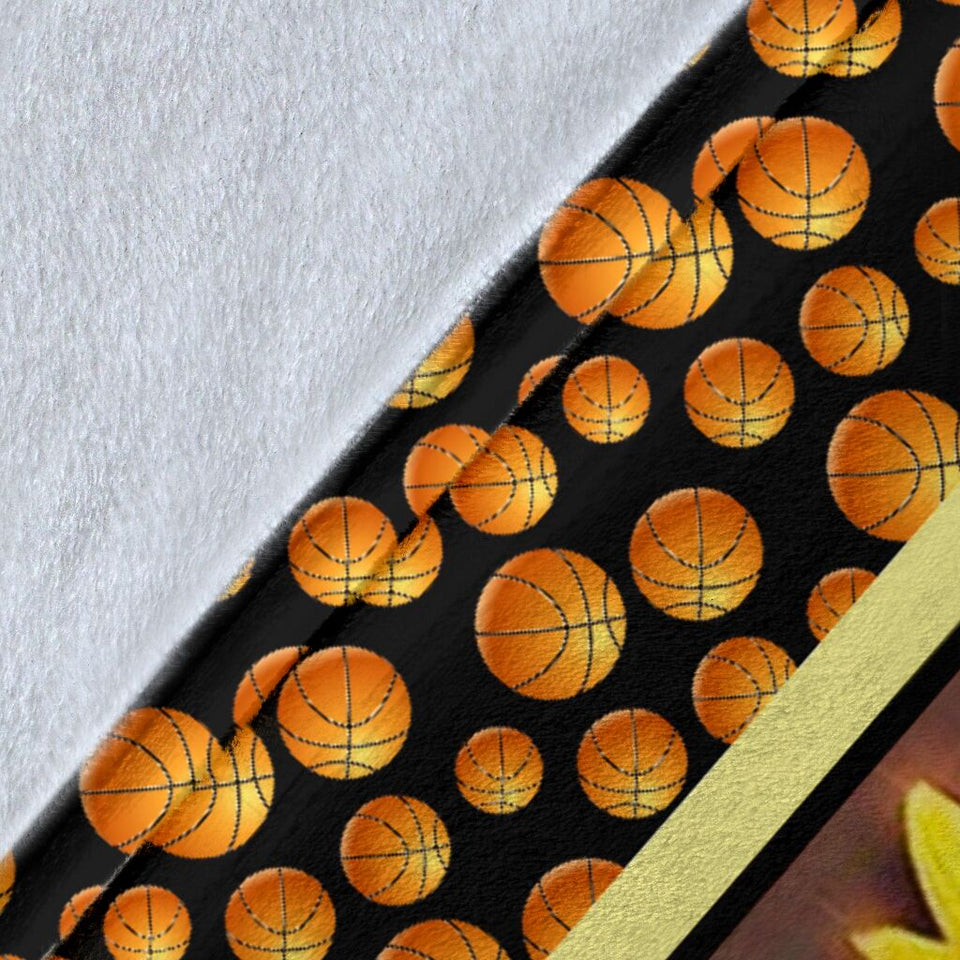 Fleece Blanket Basketball Dark Sunflower Personalized Custom Name Date Fleece Blanket Print 3D, Unisex, Kid, Adult - Love Mine Gifts