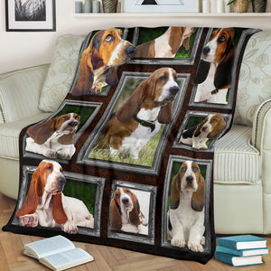 Basset hound lovely faces blanket