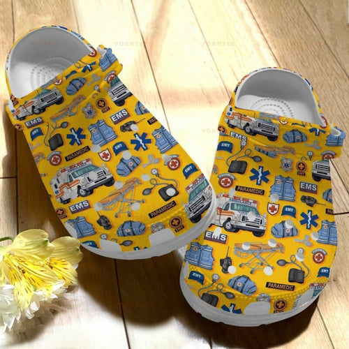 Emergency Medical Servicesems Gift For Lover Rubber , Comfy Footwear Personalized Clogs