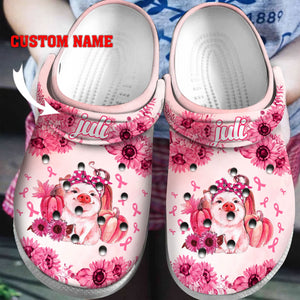 Halloween Pig Breast Cancer Custom Gift Ttm Personalized Clogs