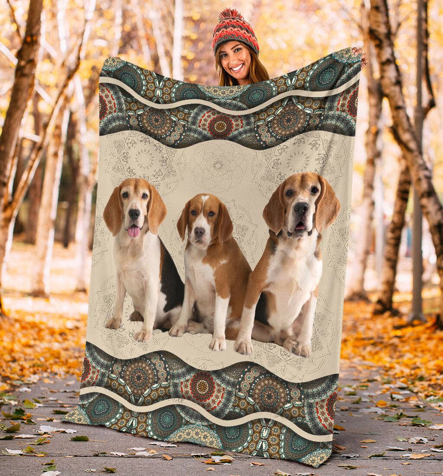 Beagle Boho Pattern Blanket