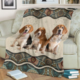 Beagle Boho Pattern Blanket